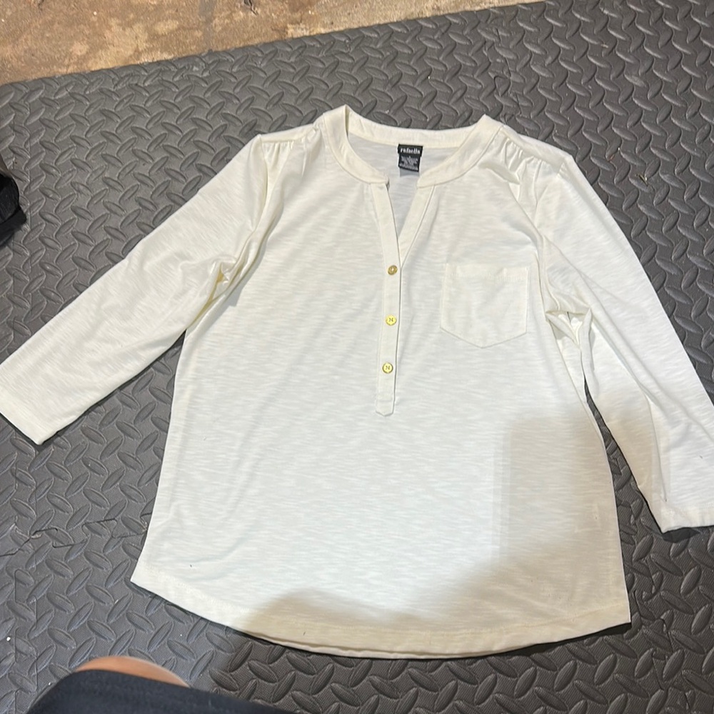 Rafaella Off-White Textured Blouse